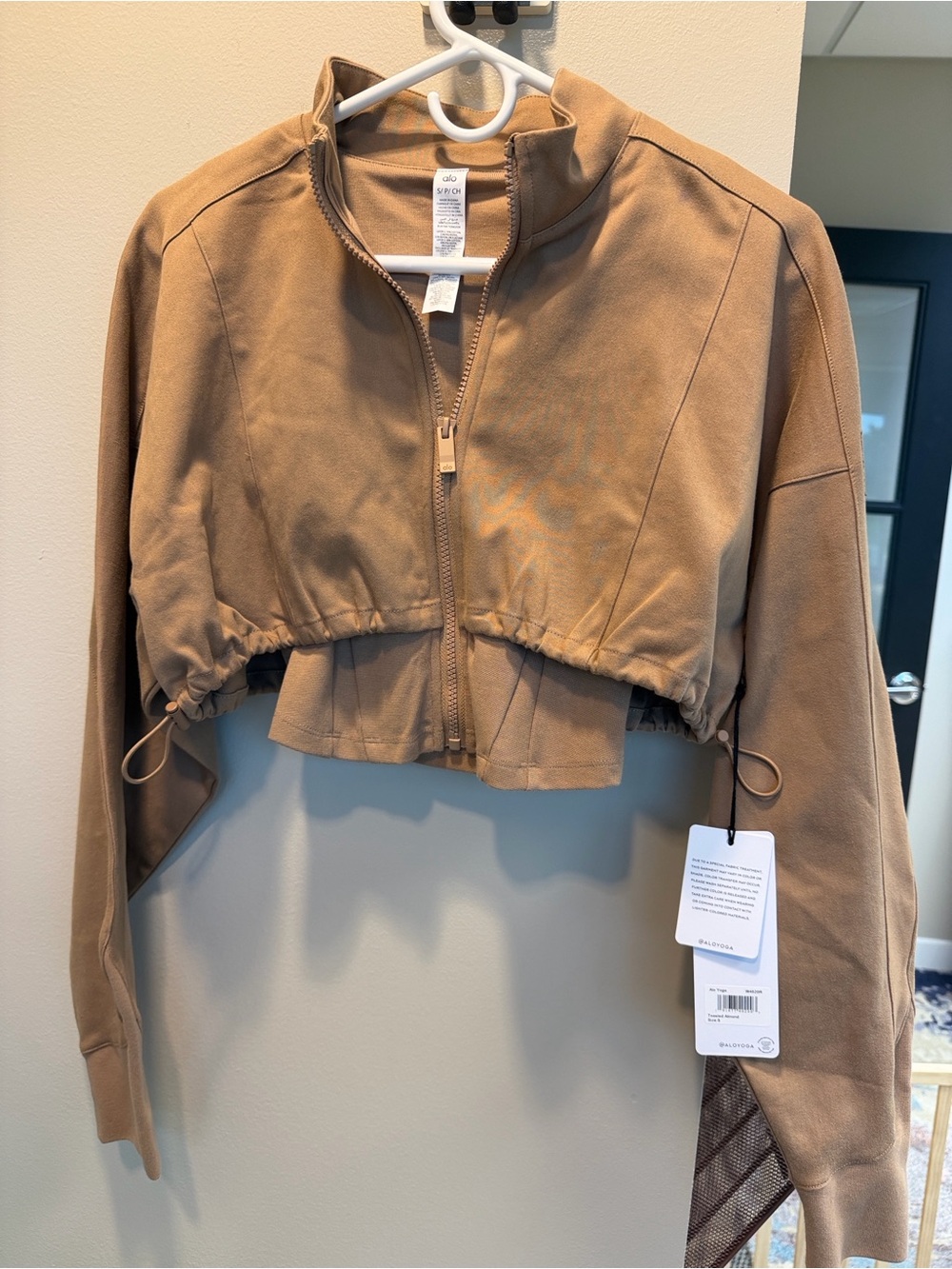 ALO Yoga On Point Moto Jacket NWT in Toasted Almond Size S